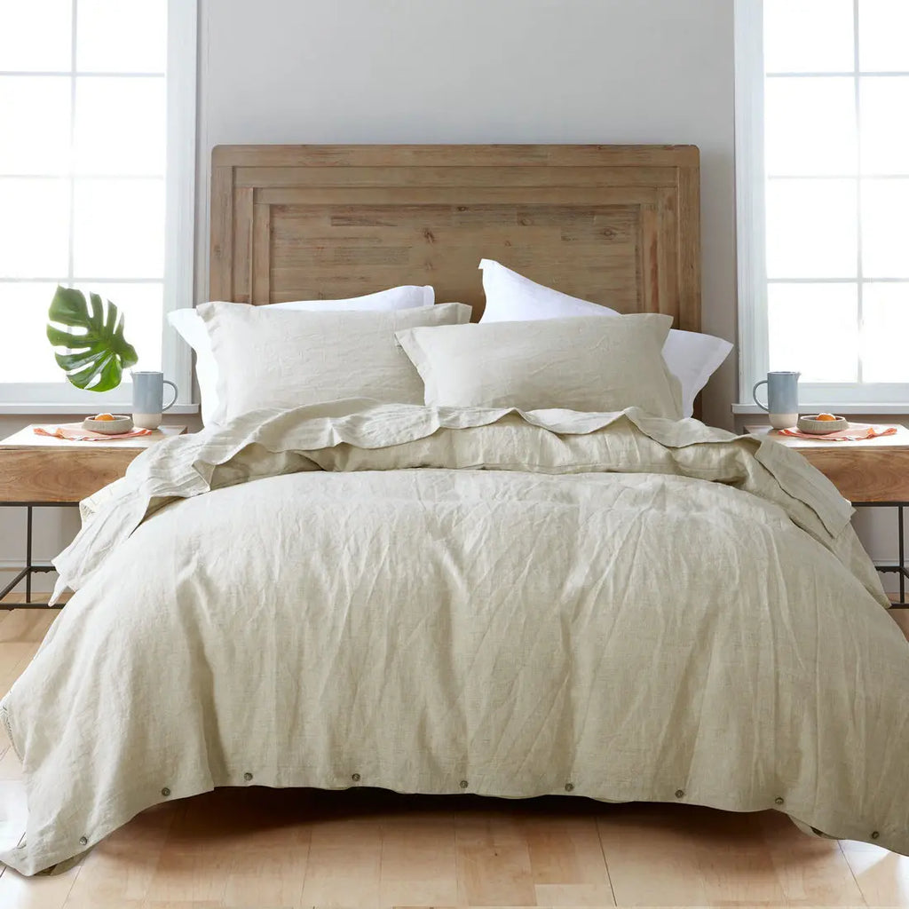 100% French Linen Natural Duvet Cover Bedding