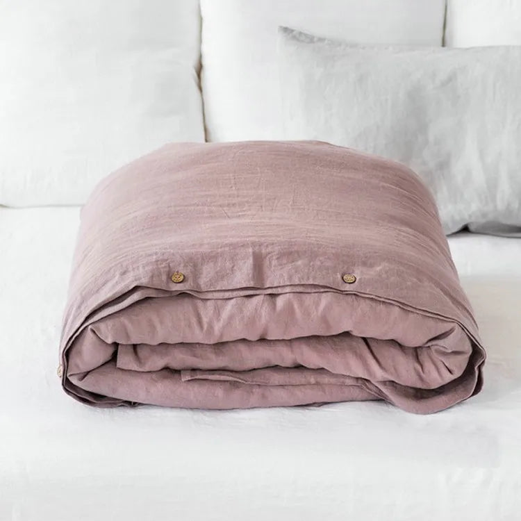 100% French Linen Natural Duvet Cover Bedding