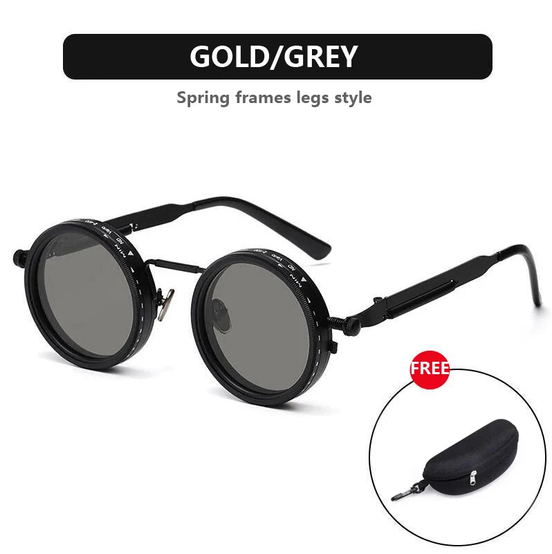 Polarized Round Retro Punk Sunglasses