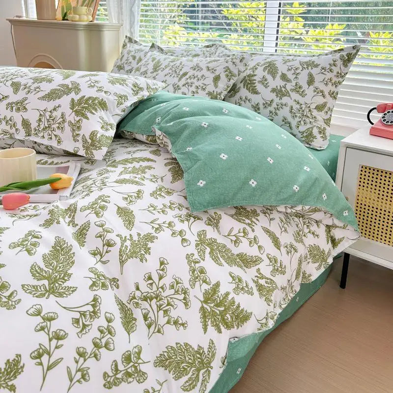 Nordic Thickened Brushed Bedding Sheet Sets Super Soft Skin Friendly Comforter Set Single Double Bed Linens for Four Seasons