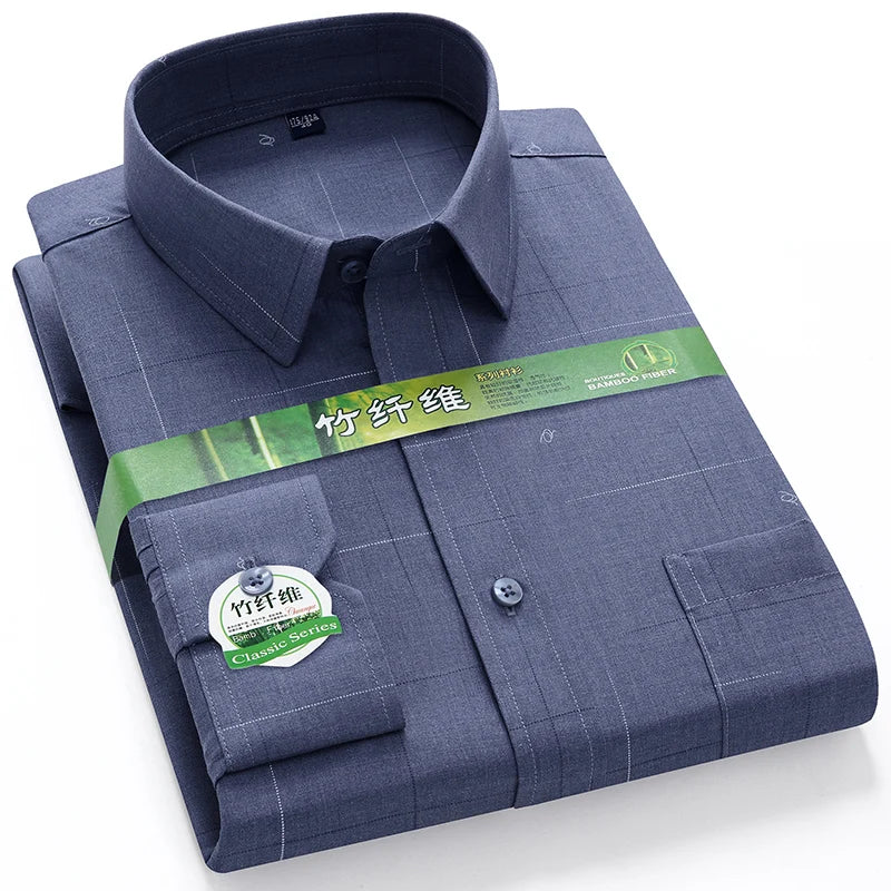 Men's Anti-wrinkle Bamboo Fiber Long Sleeve Shirt - Regular Fit