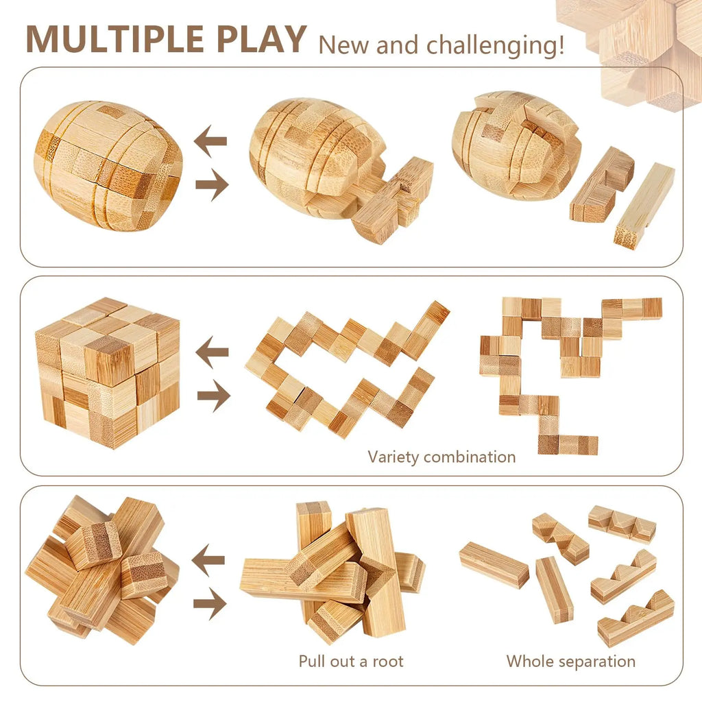 Wooden Brain Teasers Puzzle Games