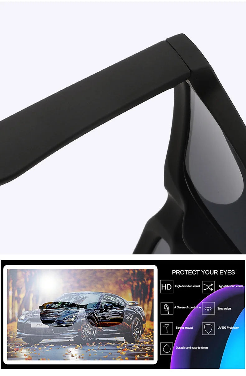 Polarized Fishing Sunglasses Men Driving Running Golf Cycling Sunglasses UV400 Protection Square Night Vision Glasses Wholesale