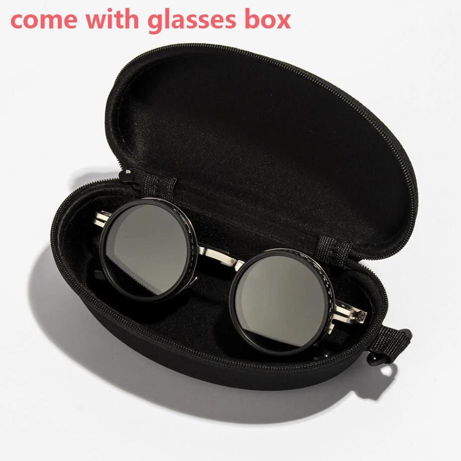 Polarized Round Retro Punk Sunglasses