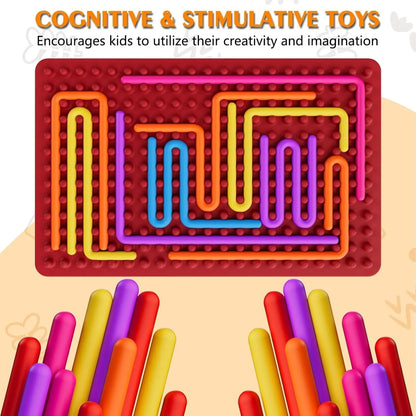 Double-sided sensory activity board for children and adults, stress anxiety, autism, ADHD silicone finger toys