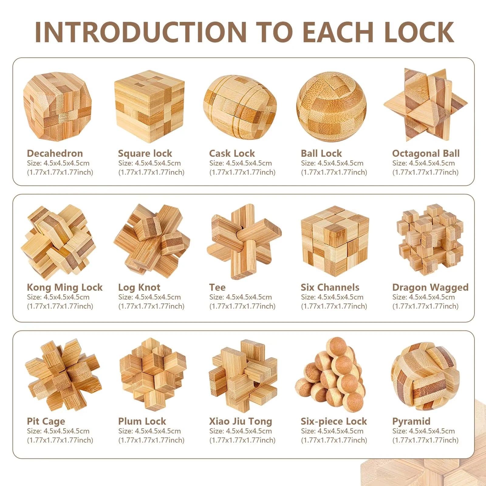 Wooden Brain Teasers Puzzle Games