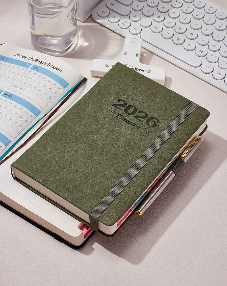 2026 Daily Planner - 365 Days Full Year Agenda with English Pages, A5 Schedule Organizer Notebook for Work & Personal Use