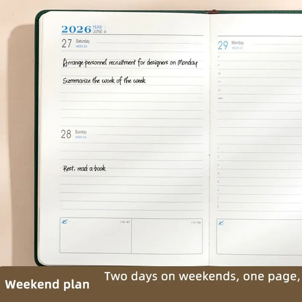180 Pages 2026 Schedule Planner Notepad 12 Months Efficiency To-do List Notebook English Self-discipline Office Work Planner