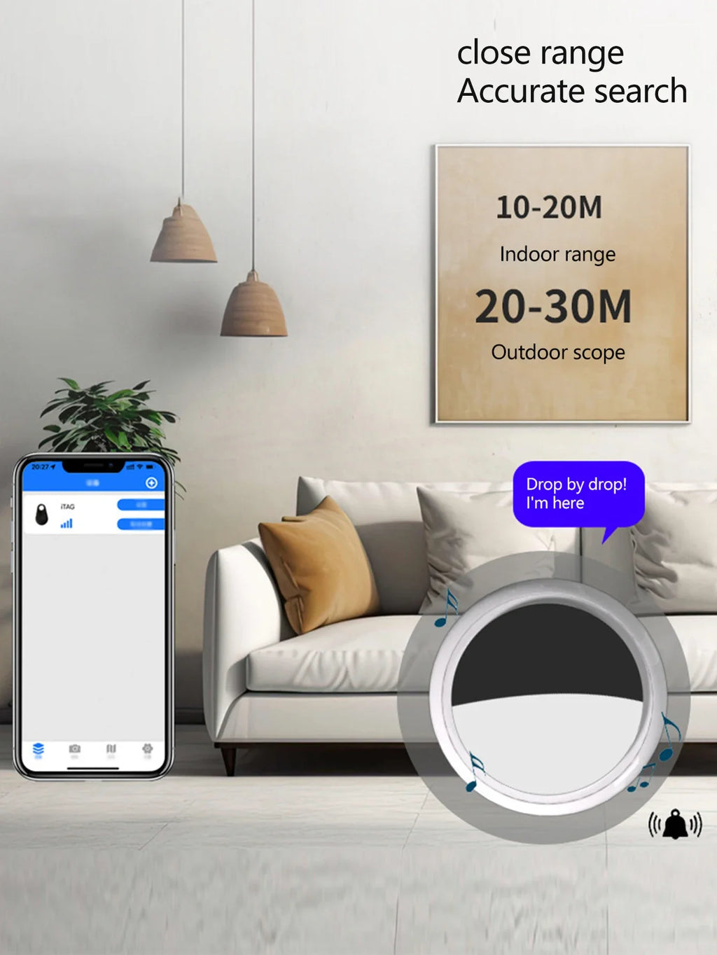 Smart Bluetooth GPS Anti - lose Tracker Sound locate msg reminder alarm For keys wallets kids pets APP tracking on iOS & Android