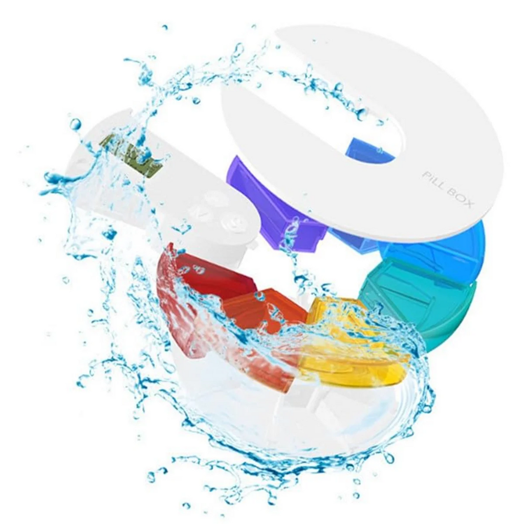 M05K 7-Day Automatic Pill Dispenser Weekly Smart Timing Pill Reminder for with Alarm,Portable Electronic Medication Organizer