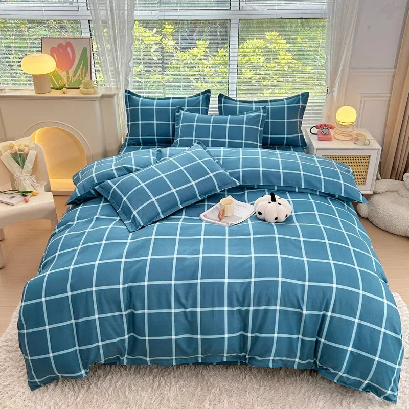 Nordic Thickened Brushed Bedding Sheet Sets Super Soft Skin Friendly Comforter Set Single Double Bed Linens for Four Seasons