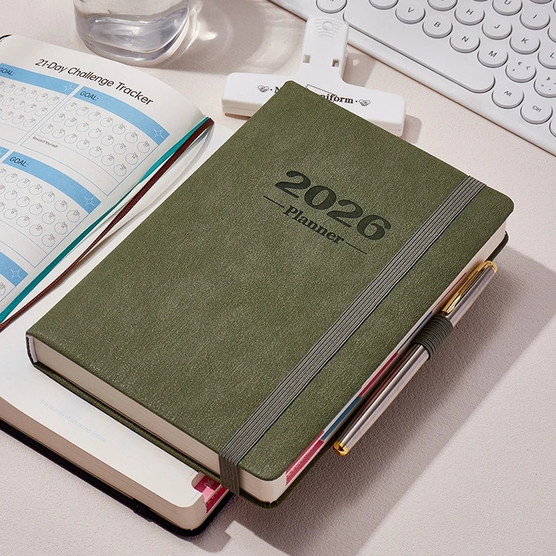 2026 Daily Planner - 365 Days Full Year Agenda with English Pages, A5 Schedule Organizer Notebook for Work & Personal Use