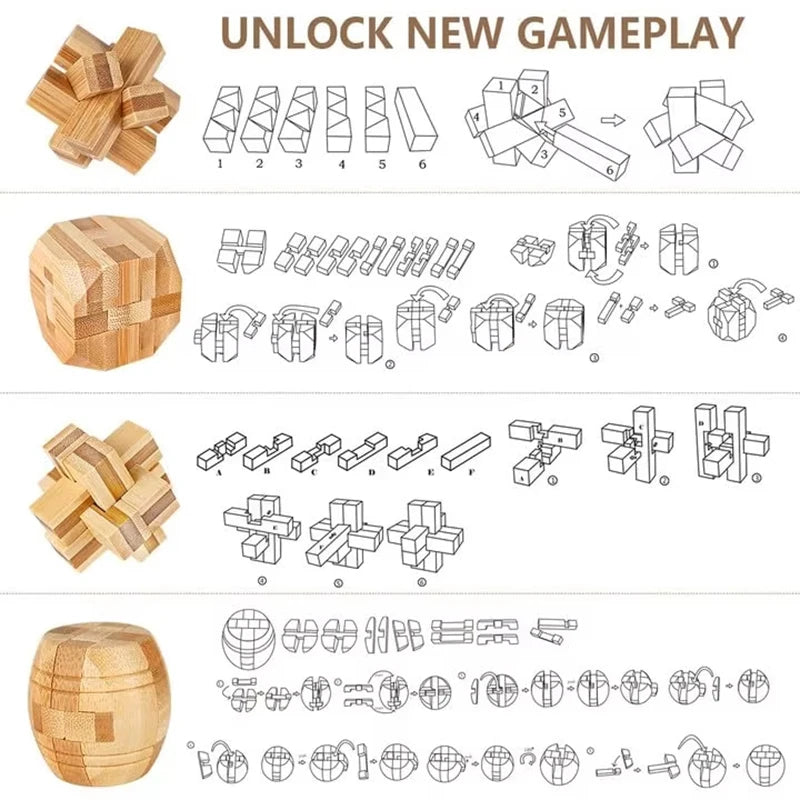 Wooden Brain Teasers Puzzle Games
