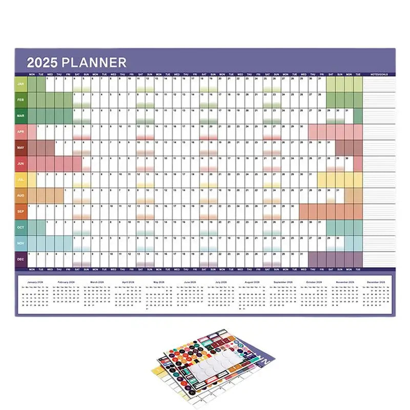 2025 Yearly Wall Calendar 12 Months Daily Calendar Wall Decor Calendar for To-do List Appointments Meetings Reminders