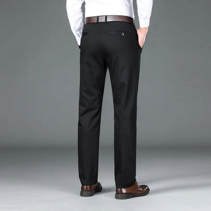 Bamboo Fiber Casual Pants Men Autumn New Straight Brand Business Trousers Male Fashion Classic Solid Color Pants
