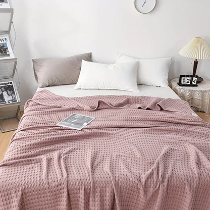 Soft Waffle Plaid Cotton Blanket for Bed Gauze Thin Towel Quilt Queen King Bedspread Blanket Throw Bed Sofa Cover Bedding