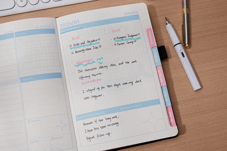 2026 Daily Planner - 365 Days Full Year Agenda with English Pages, A5 Schedule Organizer Notebook for Work & Personal Use